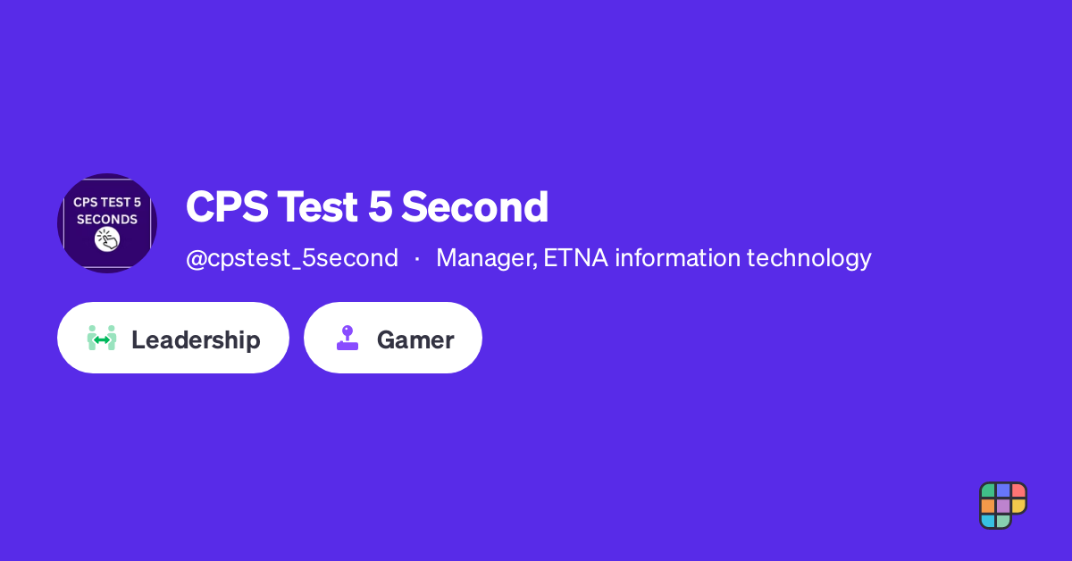 CPS Test 5 Second - Manager, ETNA information technology